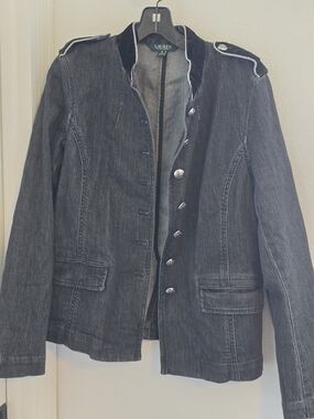 Lauren Ralph Lauren Men’s Black Denim Military-Style Jacket